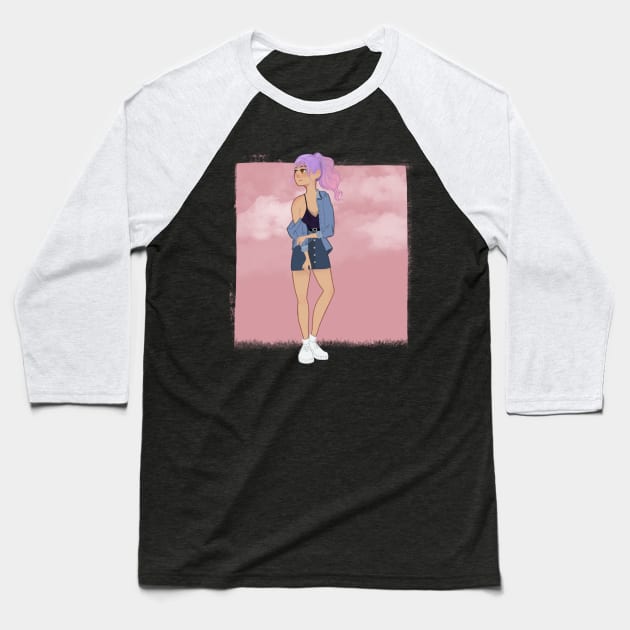 Enjoying the pink sky Baseball T-Shirt by Ka.Arts